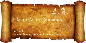 Légrádi Norbert névjegykártya